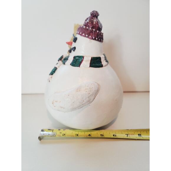 Snowman Gourd Folk Art Figurine 1988 Enesco Vicki Thomas Signed "Read" - Picture 7 of 13